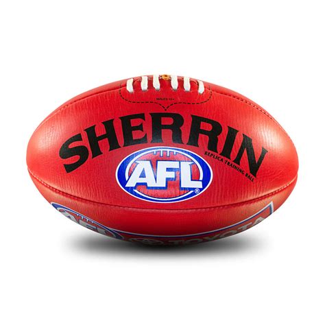 Sherrin Afl Replica Red Leather Training Football Size 5 Lawrencia