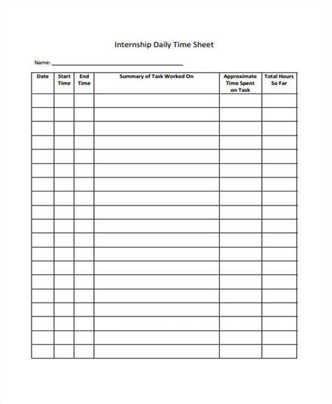 Manual Timesheet Template PDF Template