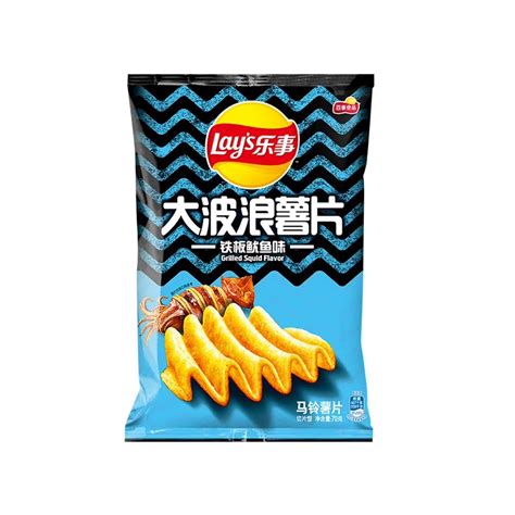 Lays Wave Chips Grilled Squid Flavor 70g Grilled Squid Lays