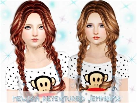 Double Braid Hairstyle Newsea Clover Retextured By Jenni Sims Sims 3