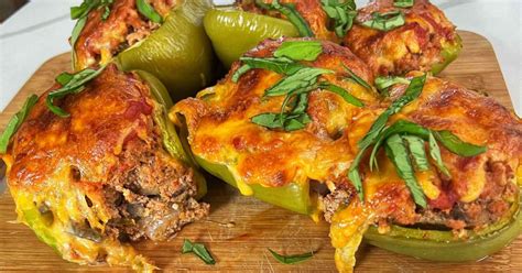 Pizza Stuffed Bell Peppers — Angiela Eats Quick Easy And Delicious