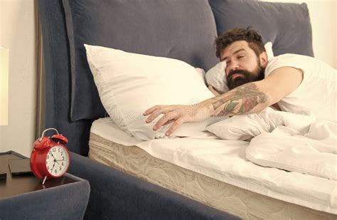 Overslept Again Tips For Waking Up Early Man Bearded Hipster Sleepy