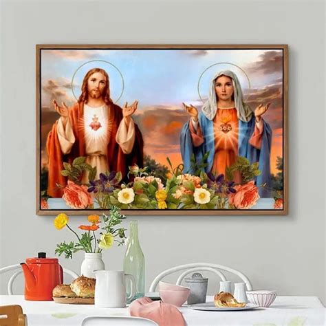 Jesus Christ Diamond Painting Virgin Mary D Diamond Etsy