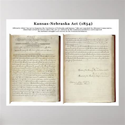 Kansas-Nebraska Act (1854) Poster | Zazzle