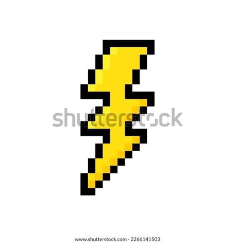 Pixel Lightning Bolt Bit Pixel Stock Vector Royalty Free