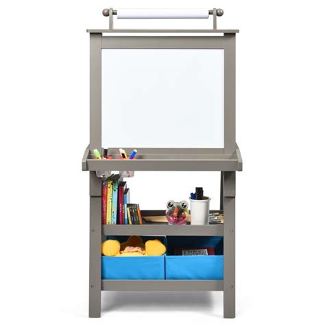 Costway Cavalletto Double Face 3 In 1per Bambini Treppiede Con Lavagna