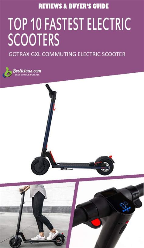 An Electric Scooter Is Shown With The Words Top 10 Fastest Electric Scooters