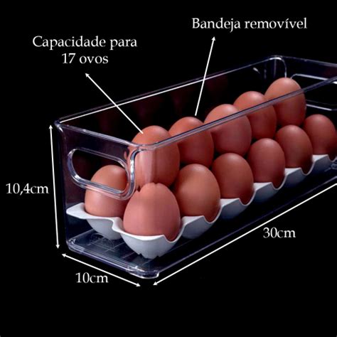 Suporte para ovos bandeja removível organizador acrílico multiuso