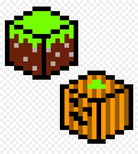 Minecraft Dirt And Pumkin , Png Download - Pixel Art, Transparent Png - vhv