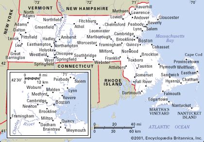 Massachusetts State Map With Cities - Cities And Towns Map