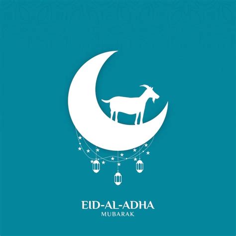 Eid al adha bakrid mubarak saludo islámico Vector Premium