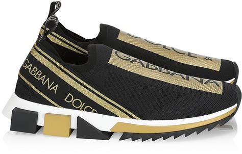 Dolce And Gabbana Sorrento Logo Slip On Knit Sneakers Shopstyle