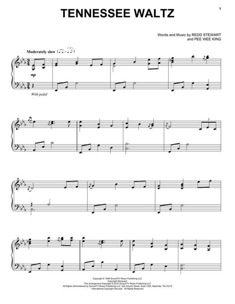 Patty Page Tennessee Waltz Sheet Music And Printable PDF Music Notes