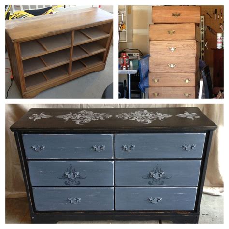 Chalk Painted Vintage Dresser Distressed With Stencils From Fugly To