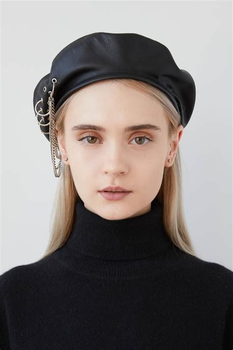 Leather Beret Leather Outfit Leather Mini Vegan Leather Black