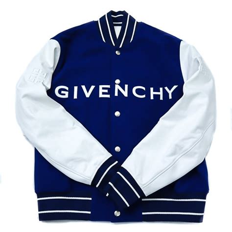 【未使用】【1円未使用】ジバンシー Givenchy バーシティブルゾン ウール＆レザー ロゴスタジャン 50 4gエンブレム