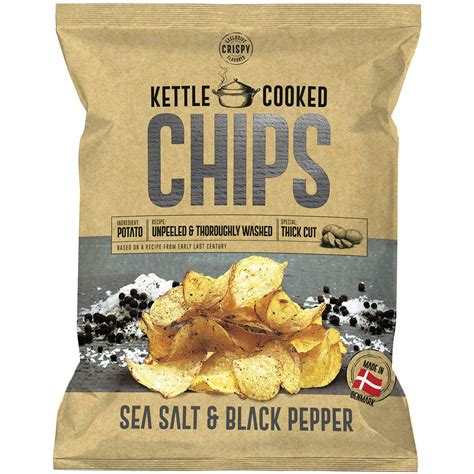 OK Snacks Kettle Chips SEASALT BLACK PEPPER Aus Dänemark 150g