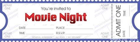 Make your own movie night tickets