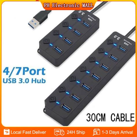 7 Ports Usb Port Extension 30 High Speed Usb Hub Lazada Ph