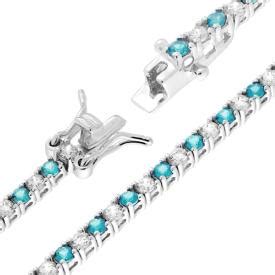 Bracciale Tennis Griffe Cm 18 Con Zirconi Mm 2 Bianchi E Acquamarina