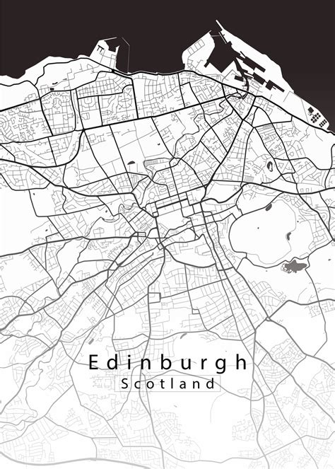 Map Of Edinburgh Scotland City Map White ǀ Maps Of All Cities And