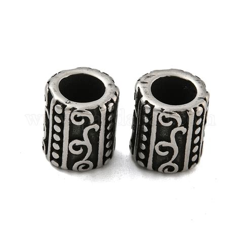 Wholesale Column 304 Stainless Steel European Beads