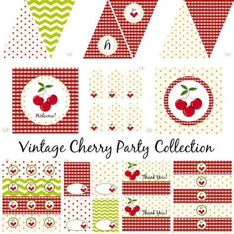 Vintage Cherry Birthday Cherry Baby Shower Cherry Birthday