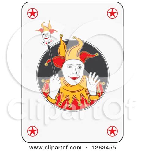 Clipart Of A Joker Playing Card Royalty Free Vector Illustration By