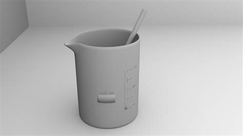 150 Ml Glass Beaker With Rod 3d Model Cgtrader