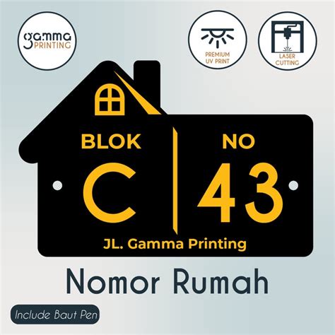 Jual Nomor Rumah Akrilik Uv Custom Papan Alamat Acrylic Nomer Kustom