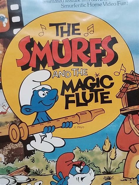 Lot The Smurfs And The Magic Flute Nos Vhs Advertising Poster