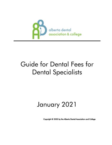 The 2021 Alberta Dental Specialist Fee Guide Docslib