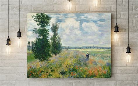 Monet Campo De Papoulas Perto Argenteuil Quadro Reprodução Canvas