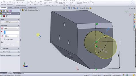 Basic Lessons Solidworks Extruded Cut Extruded Boss Sketch