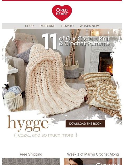 Red Heart Hygge Cozy Knit And Crochet Patterns Milled