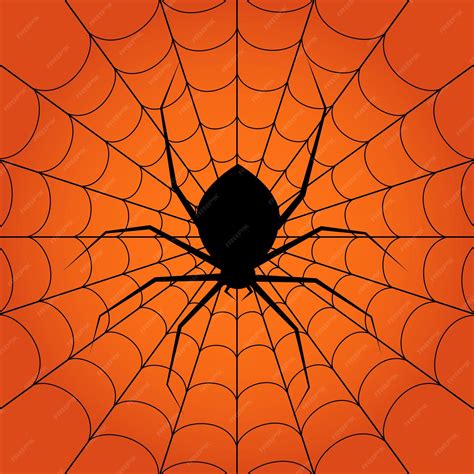 Premium Vector | Happy Halloween spiderweb and big spider