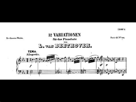 Ludwig Van Beethoven 32 Variations In C Minor WoO 80 YouTube