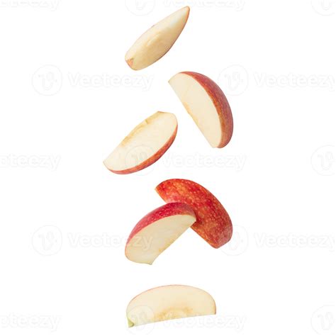 Falling Sliced Red Apple Cutout Png File 8534669 Png