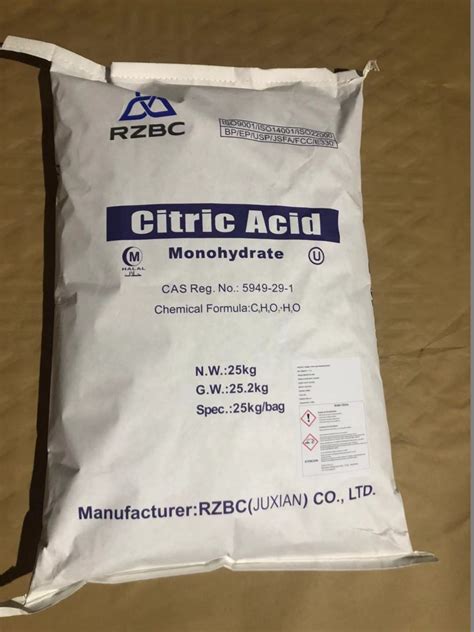 Citric Acid Monohydrate Rzbc