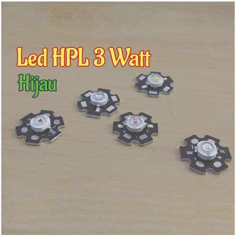 Jual Led Hpl Hijau 3 Watt Include Heatsink Lampu Senter Green 3 Watt