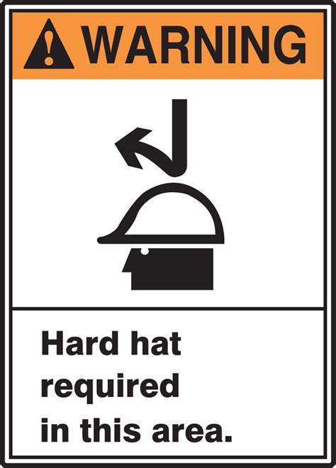 Hard Hat Required In This Area ANSI Warning Safety Sign MRPE302