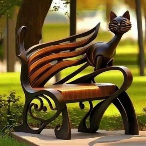 Cat Benches In 2023 Garden Art Metal Bench Cats