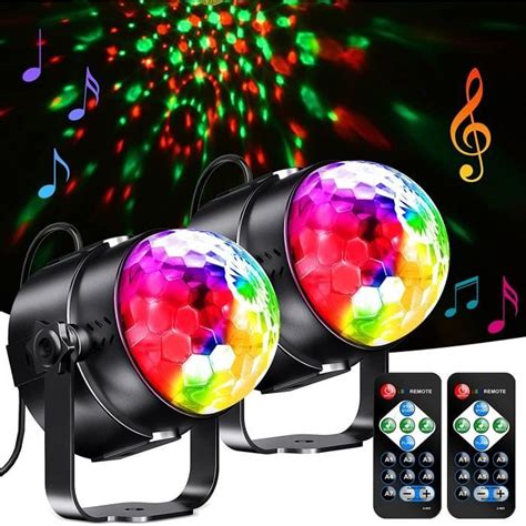 Boule Lumineuse Disco Rotative T L Commande Activ E Par Le Son Rgb