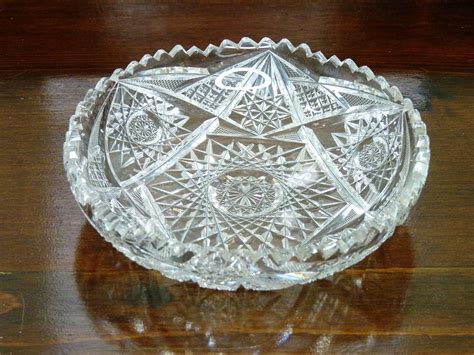 Vintage 7 Leaded Cut Crystal Bowl With Saw Tooth Rim Etsy Uk