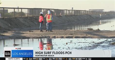 High surf floods PCH in Huntington Beach - CBS Los Angeles