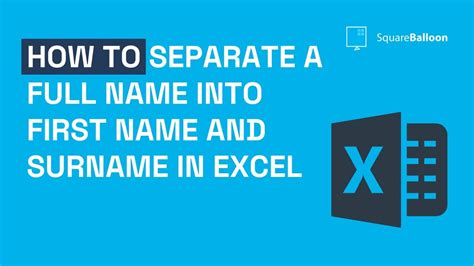 How To Separate A Full Name Into First Name And Surname Two Columns In Excel Youtube