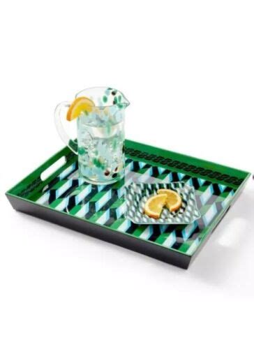 Diane Von Furstenberg Arrow Geo Green Melamine Serving Tray Dvf For