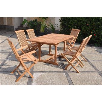 Kajang Salon De Jardin Teck Massif 6 Personnes Table Rectangle 4