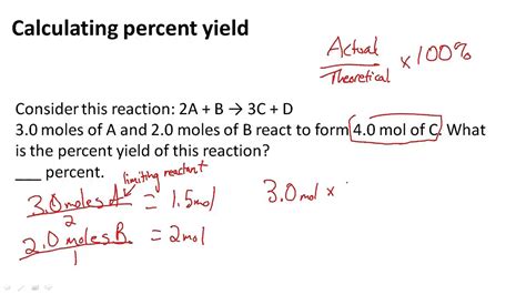 Calculating Percent Yield Youtube