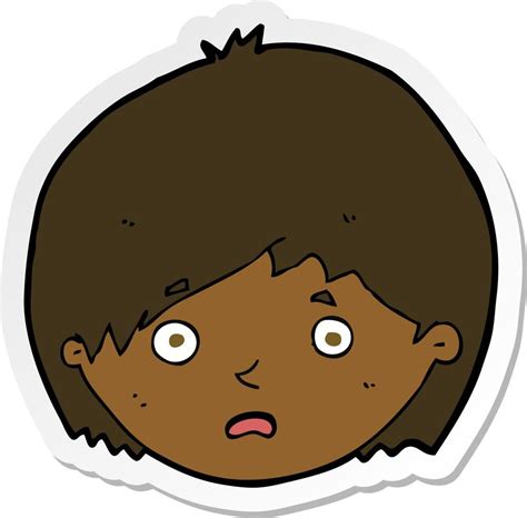 Sticker Of A Cartoon Unhappy Boy Vector Art At Vecteezy